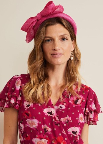 Phase Eight Bow Padded Hats Light Pink Australia | SU3920658